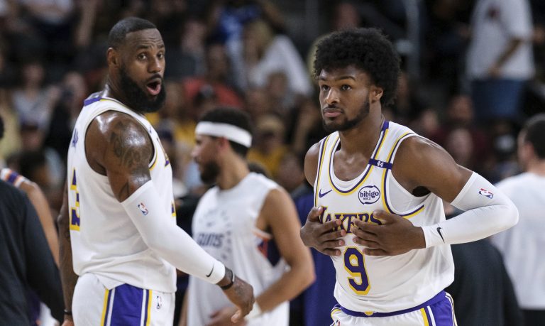 Lakers’ LeBron James, Bronny James make history, share court for first time in NBA in loss to Suns